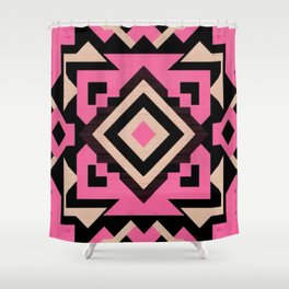 Black and Pink 066 Shower Curtain