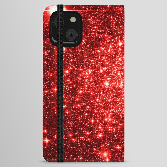GalaXy : Red Glitter Sparkle iPhone Wallet Case