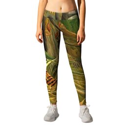 Tiger in a Tropical Storm - Surprised! by Henri Rousseau Leggings