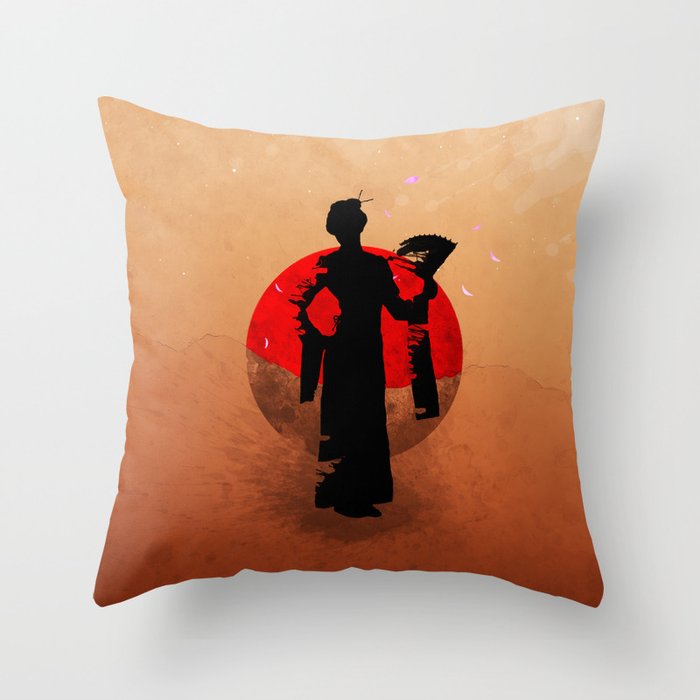 The Geisha Throw Pillow