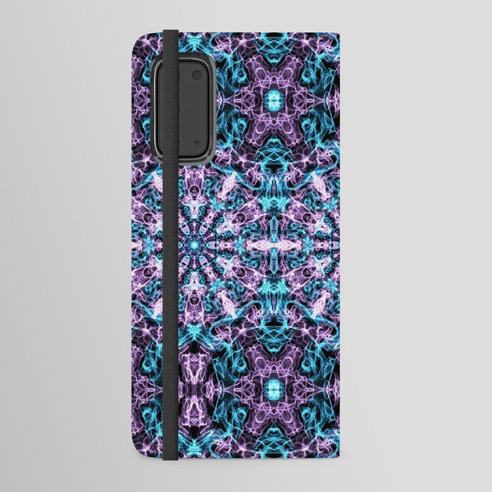 Liquid Light Series 54 ~ Blue & Purple Abstract Fractal Pattern Android Wallet Case
