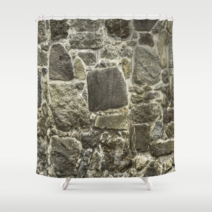 Old Stone Wall rustic decor Shower Curtain