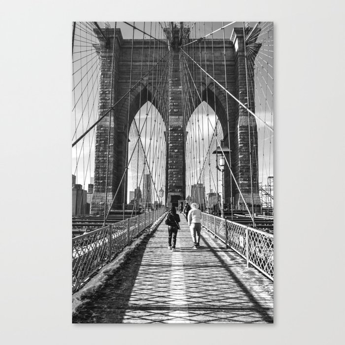 Brooklyn Bridge | New York City | Black and White Travel Photography in NYC Canvas Print