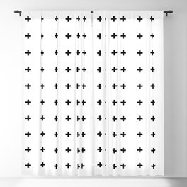 Black and white,minimal,cross pattern  Blackout Curtain