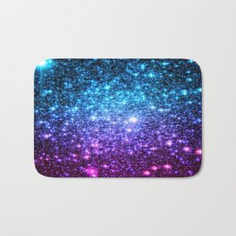 Glitter Galaxy Stars : Turquoise Blue Purple Hot Pink Ombre Badematte