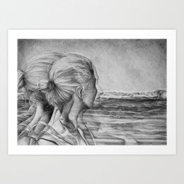 Girl Woman Beautiful Sad Hair Drawing Black White Beauty