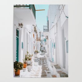Street in Mykonos, Greece Poster