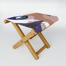 Abstract Modern Shapes, Line Art, Papercut And Structure Folding Stool