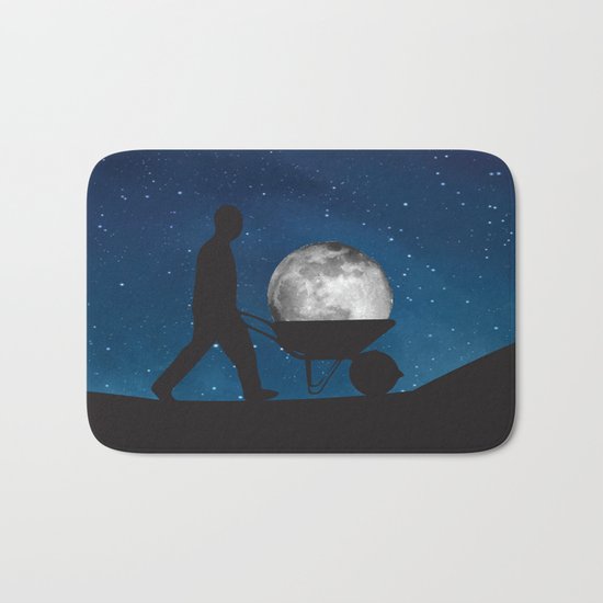 Moon In Wheelbarrow Bath Mat