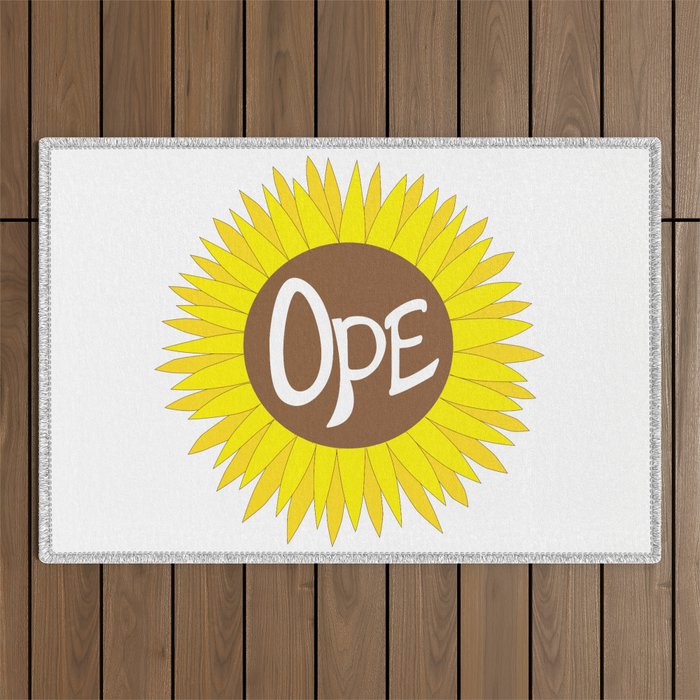 Hand Drawn Ope Sunflower Midwest Outdoor Rug