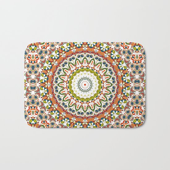 Abstract Ethnic ornament. Rustic . Bath Mat