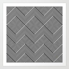 Chevron 01 in BW Art Print | Lowe, Digital, Graphicdesign, Springs, Circle, Art, Black, Geometric, White, Pattern 