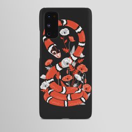 King snake with poppy flowers Android Case