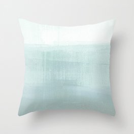 Aqua Blue Horizon Minimalist Abstract Seascape Throw Pillow