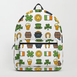 St Patricks day pattern Backpack | Stpatricksday, Coin, Awesome, Simply, Fantasy, Beard, Hat, Clover, Trifolium, Mug 