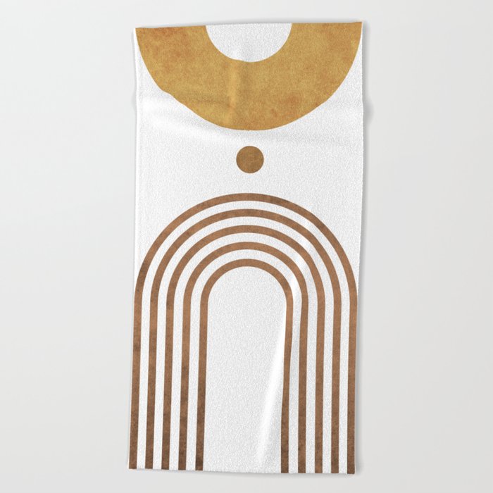 Transitions - White 01 - Minimal Geometric Abstract Beach Towel