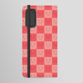 Plaid of Emotions pattern pink Android Wallet Case