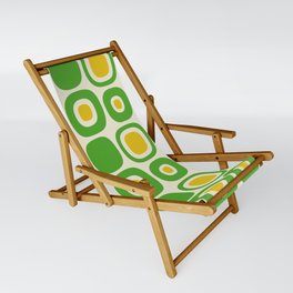Mid Century Modern Garden Path Pattern 348 Green and Yellow Sling Chair