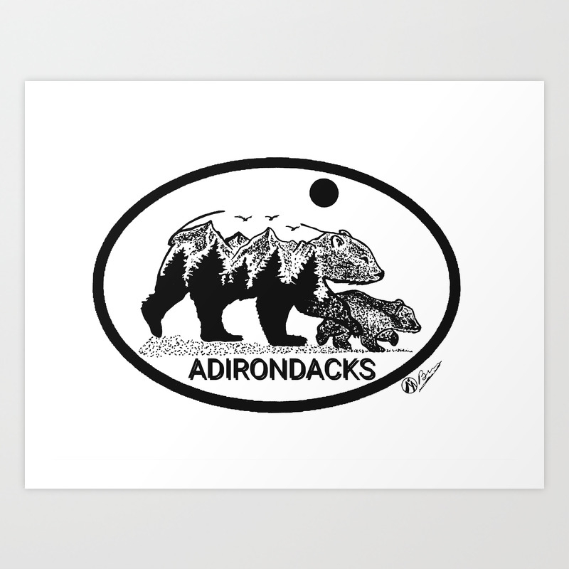 Adirondack Mama Baby Bear Cub Adirondacks Adk Black Bear Art