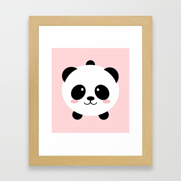 Lovely kawai panda bear Framed Art Print