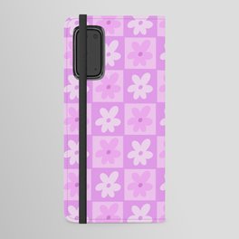 Neon Purple Spring Retro Flower Pop Android Wallet Case