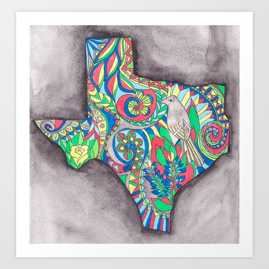 Texas Art Print