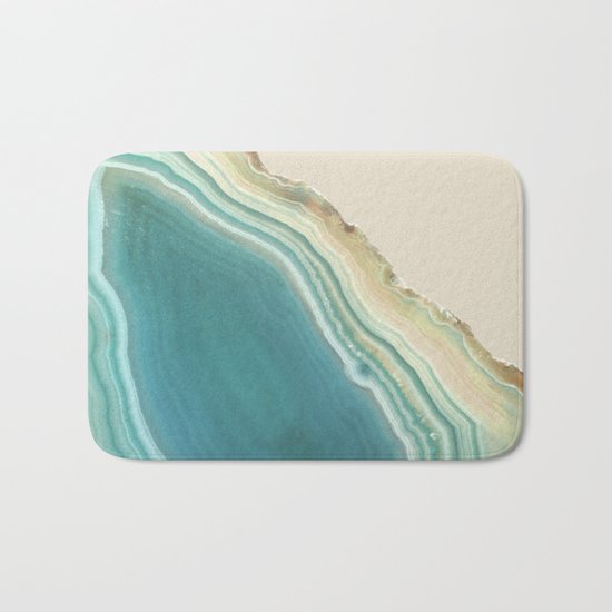 Geode Turquoise + Cream Bath Mat