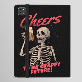 Cheers to My Crappy Future - Beer Skull Funny Evil Gift iPad Folio Case