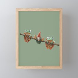 Gnome and frogs Framed Mini Art Print