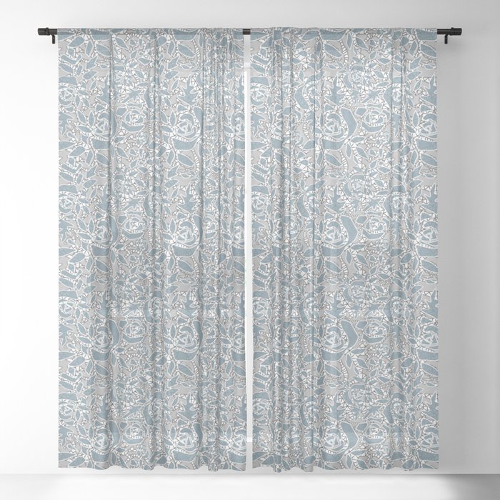 Fl Lace Sheer Curtain By Fuzzyfox, Lace Shower Curtains Sheer