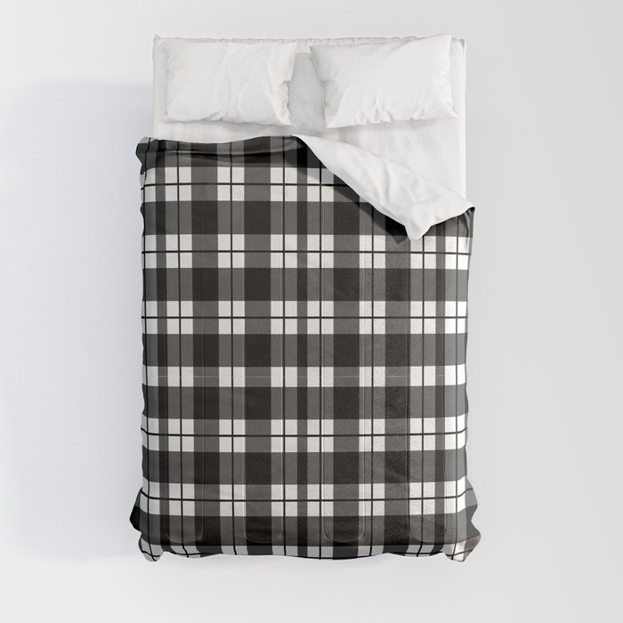 Black and White Tartan Comforter