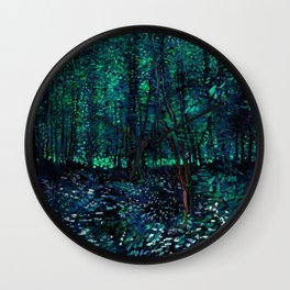 Vincent Van Gogh Trees & Underwood Teal Green Wall Clock