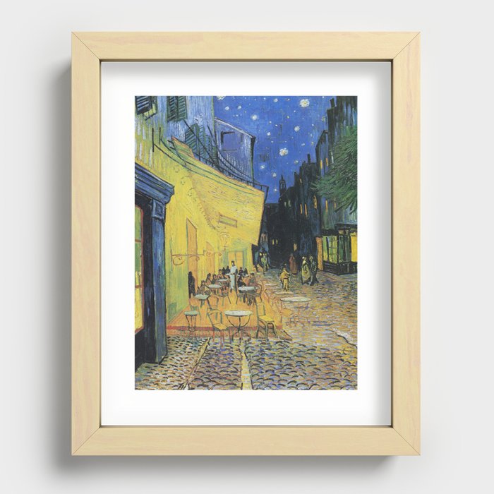 Van Gogh Cafe Terrace Famous Artwork Reproduction Recessed Framed Print