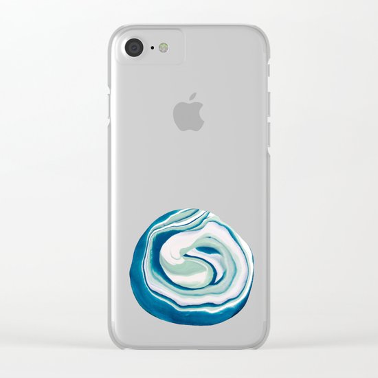 Marbling Turquoise Dreams Clear iPhone Case
