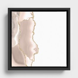 Beautiful Ivory Agate Pattern Framed Canvas