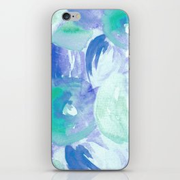 Turquoise Florals iPhone Skin