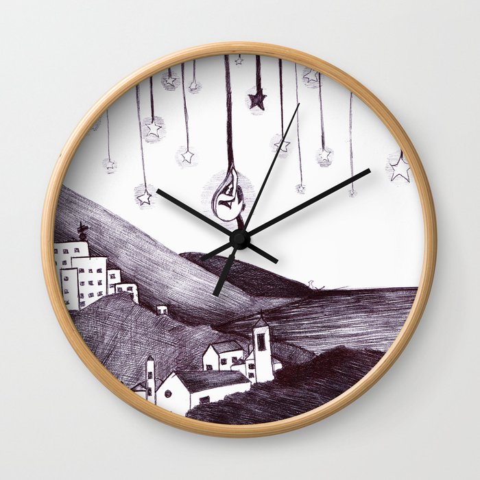 small star without the sky (piccola stella senza cielo) Wall Clock by  Cristina Lunat Sugamele