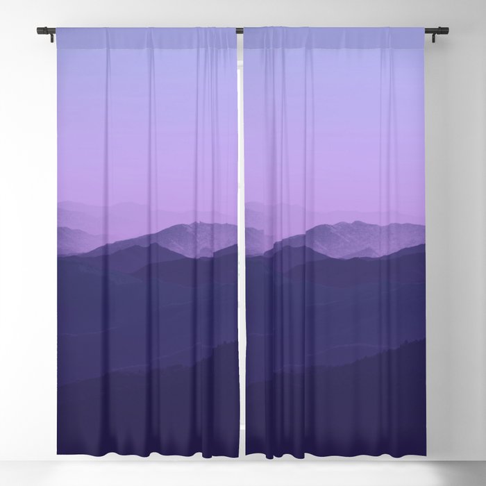 Purple-Watercolor-Mountain-Landscape- Blackout Curtain