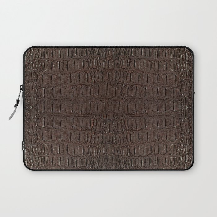 Brown Alligator Skin Print Laptop Sleeve