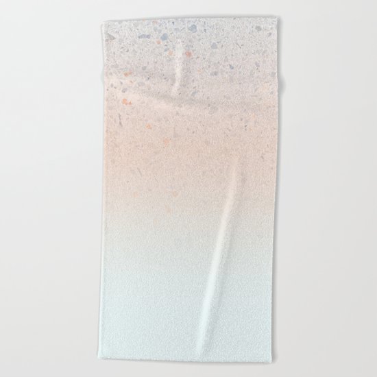 Terrazzo Pastel Colors Soft Fading Gradient Peach+Baby Blue Beach Towel