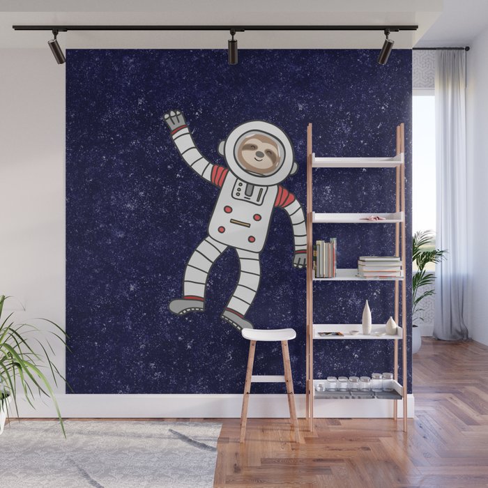 Sloth Spaceman Wall Mural