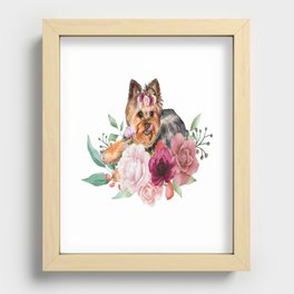 Flowers dog Recessed Framed Print