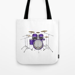 Purple Drum Kit Tote Bag