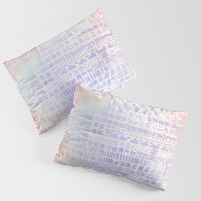 pastel cloudy sky ink marks hand-drawn collection Pillow Sham
