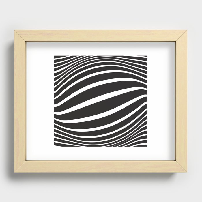 OP ART SWEEP in Black and white. Recessed Framed Print