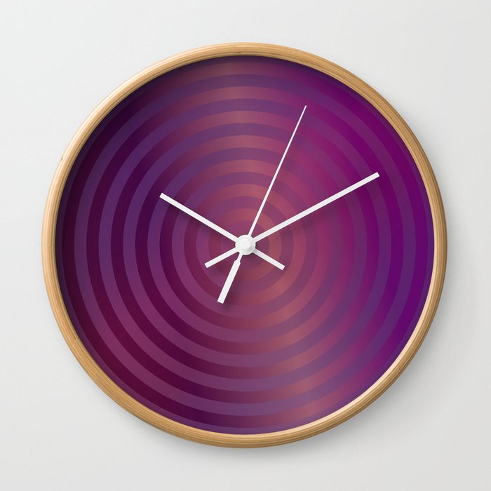Purple concentric circles Wall Clock