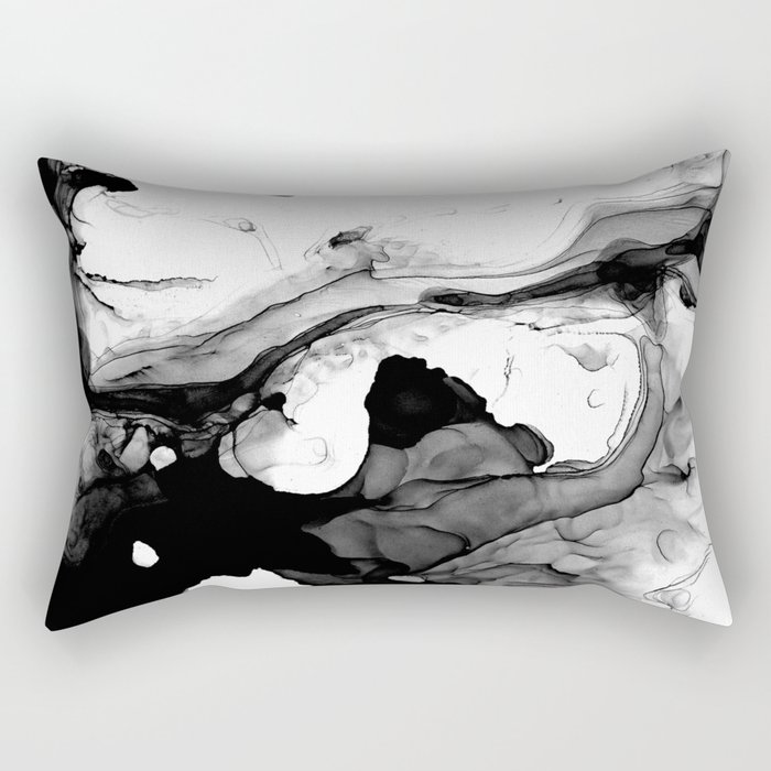 Soft Black Marble Rectangular Pillow