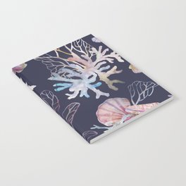 Coral And Seashells Tropical Pattern Notebook