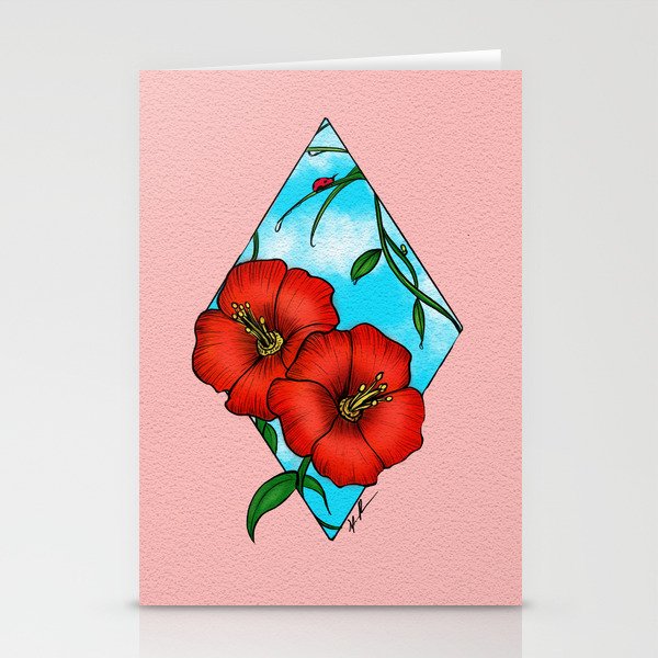 HIBISCUS GEOMETRIC Stationery Cards