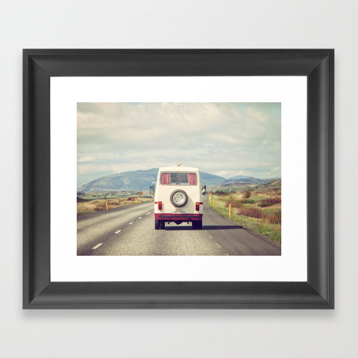 Road Trip - Iceland Landscape, Travel Photography Framed Art Print